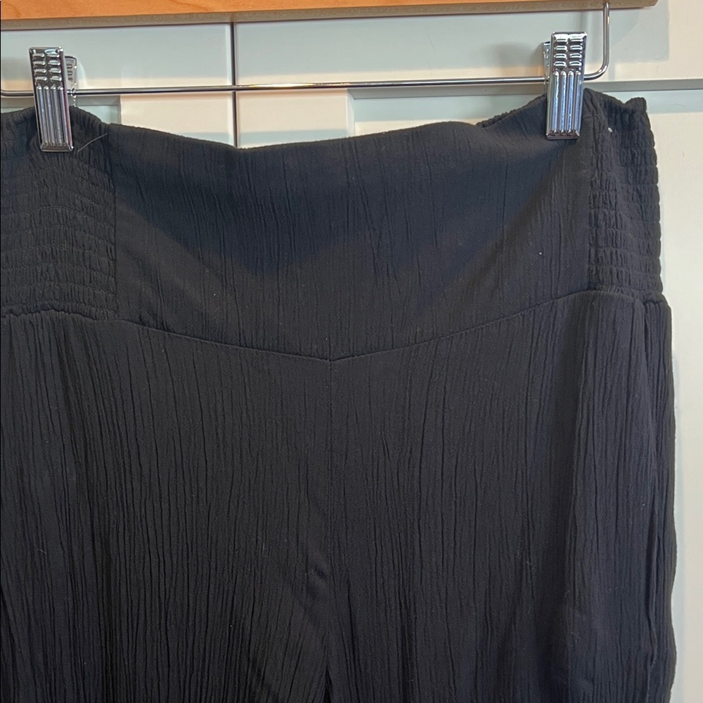 Three Dots Black Wide-Leg Rayon Pants size L - Picture 3 of 5